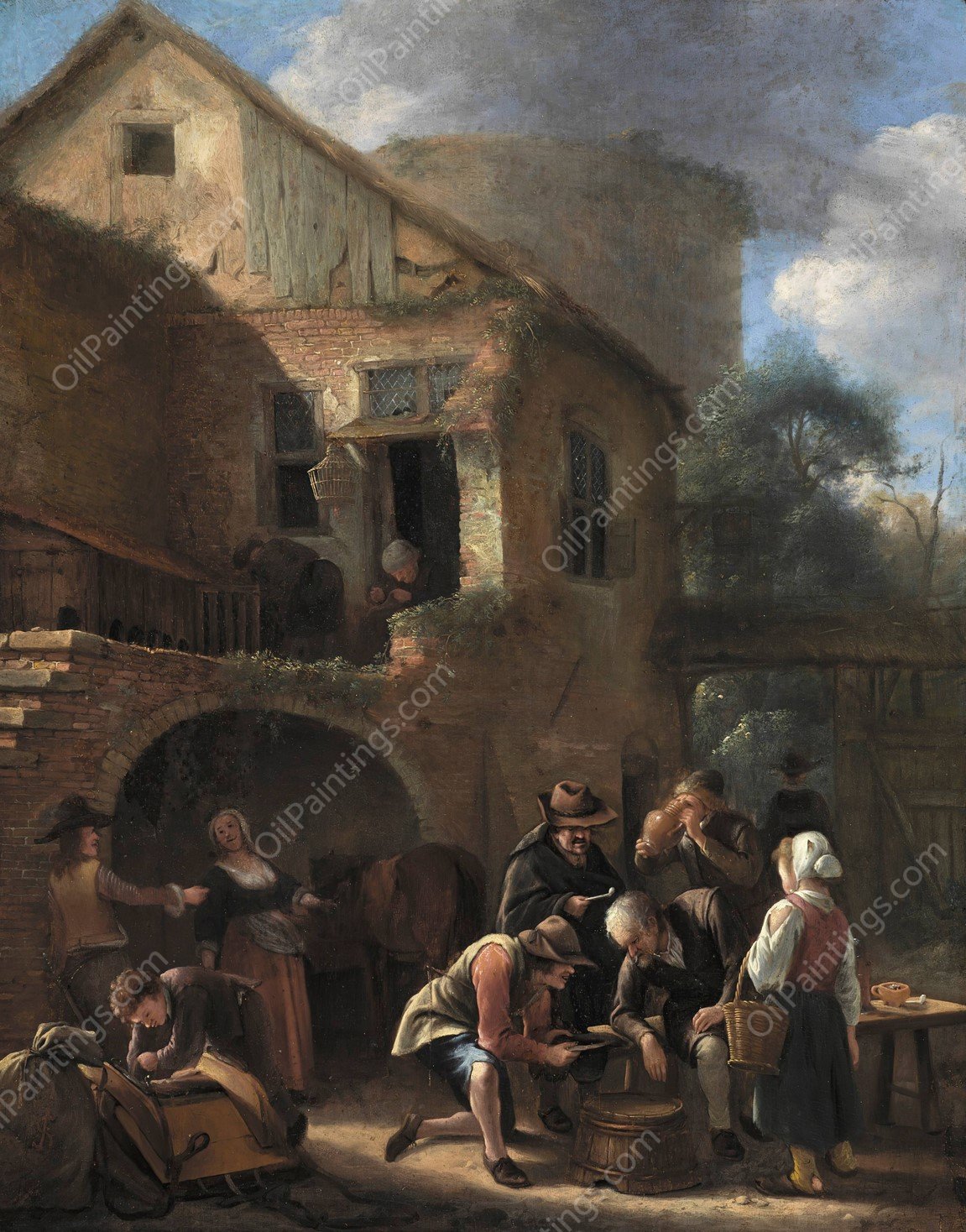 A Party of Peasants  by Jan Steen - Hand-Painted Oil Painting Reproduction
