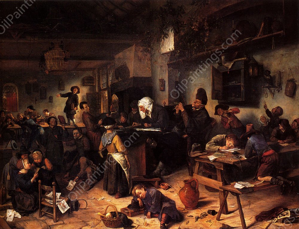 A School For Boys And Girls by Jan Steen - Hand-Painted Oil Painting Reproduction