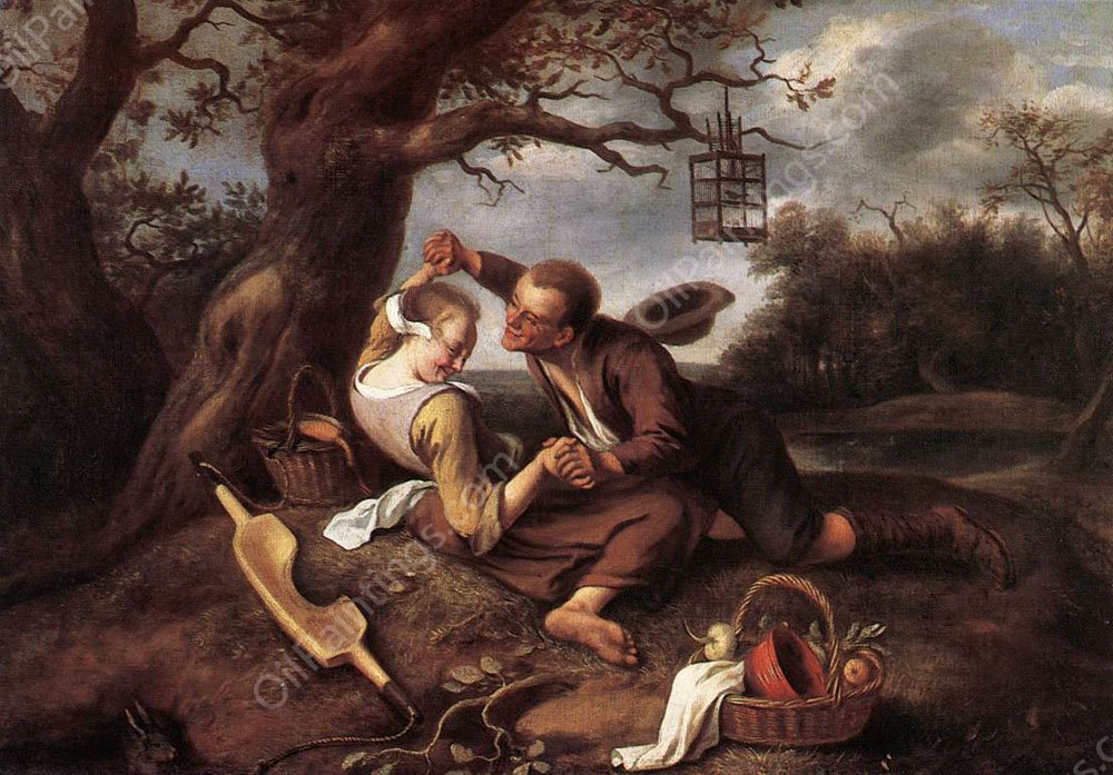 Merry Couple by Jan Steen - Hand-Painted Oil Painting Reproduction