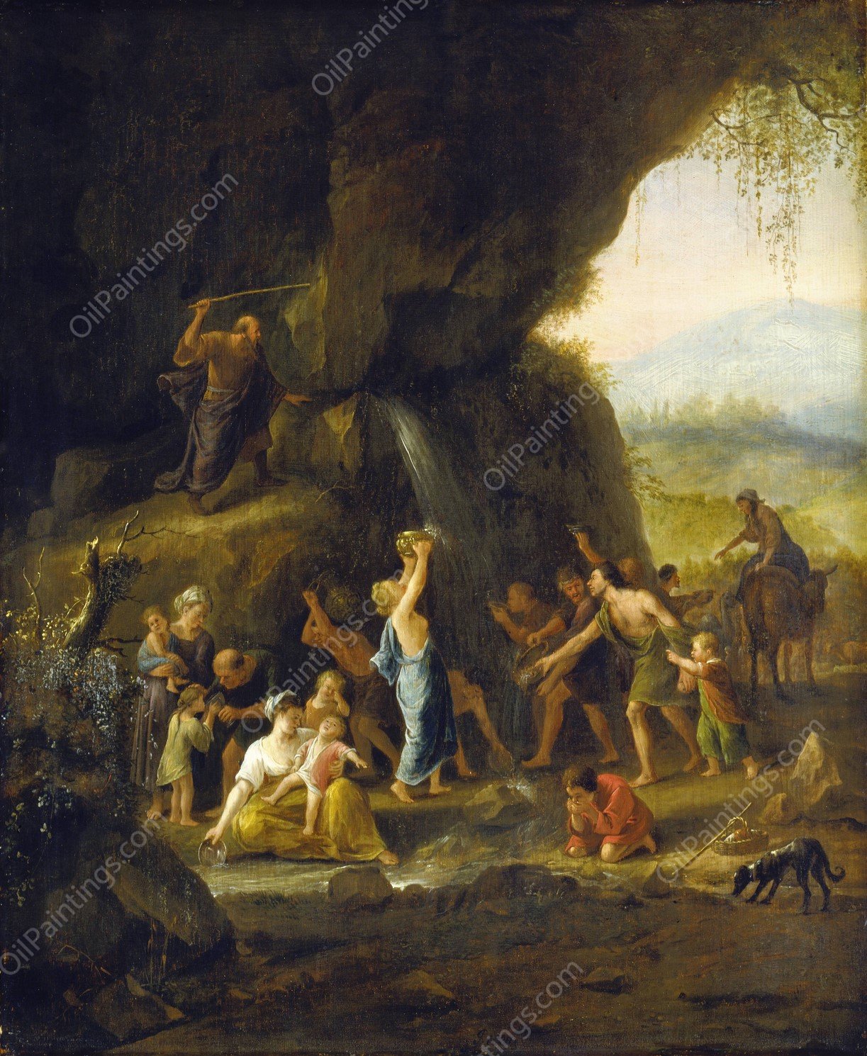 Moses Striking the Rock  by Jan Steen - Hand-Painted Oil Painting Reproduction