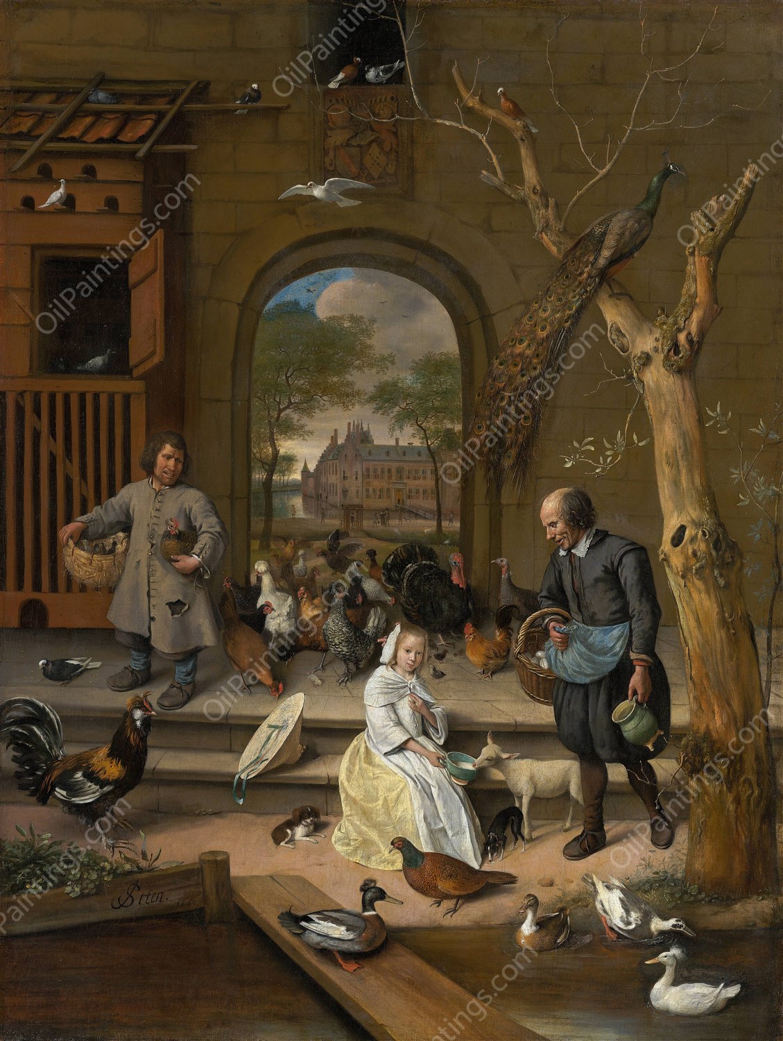 Portrait of Jacoba Maria van Wassenaer  by Jan Steen - Hand-Painted Oil Painting Reproduction