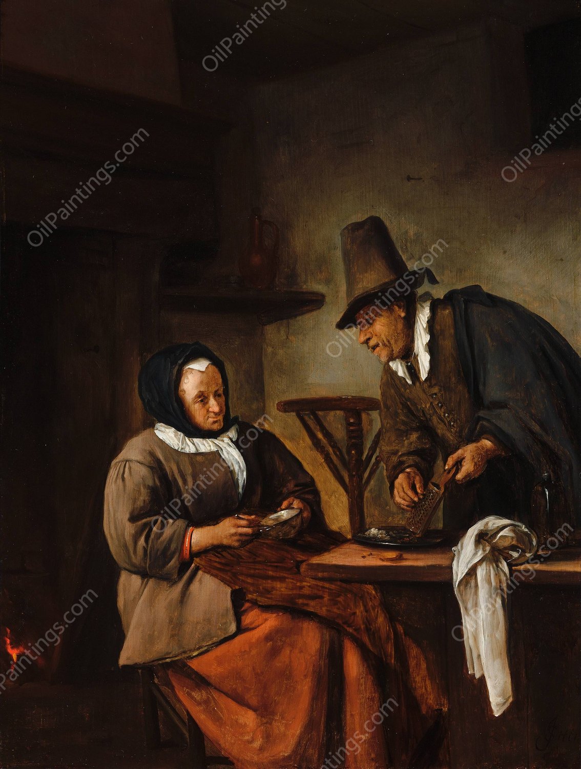 The Caudle Makers  by Jan Steen - Hand-Painted Oil Painting Reproduction