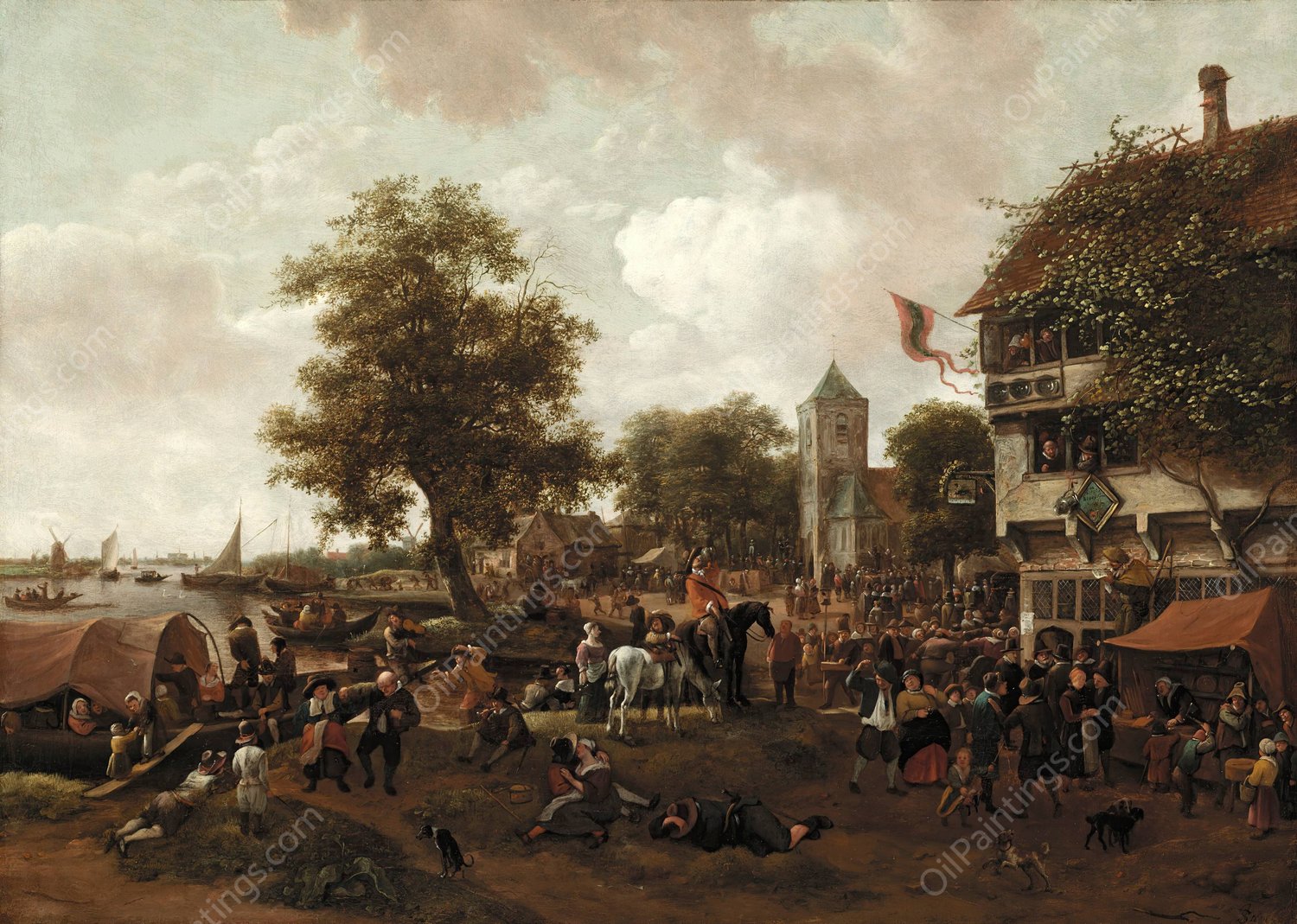The Fair at Oegstgeest  by Jan Steen - Hand-Painted Oil Painting Reproduction