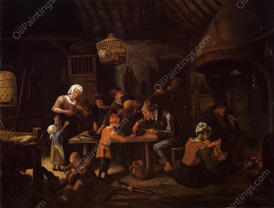 The Lean Kitchen by Jan Steen - Hand-Painted Oil Painting Reproduction