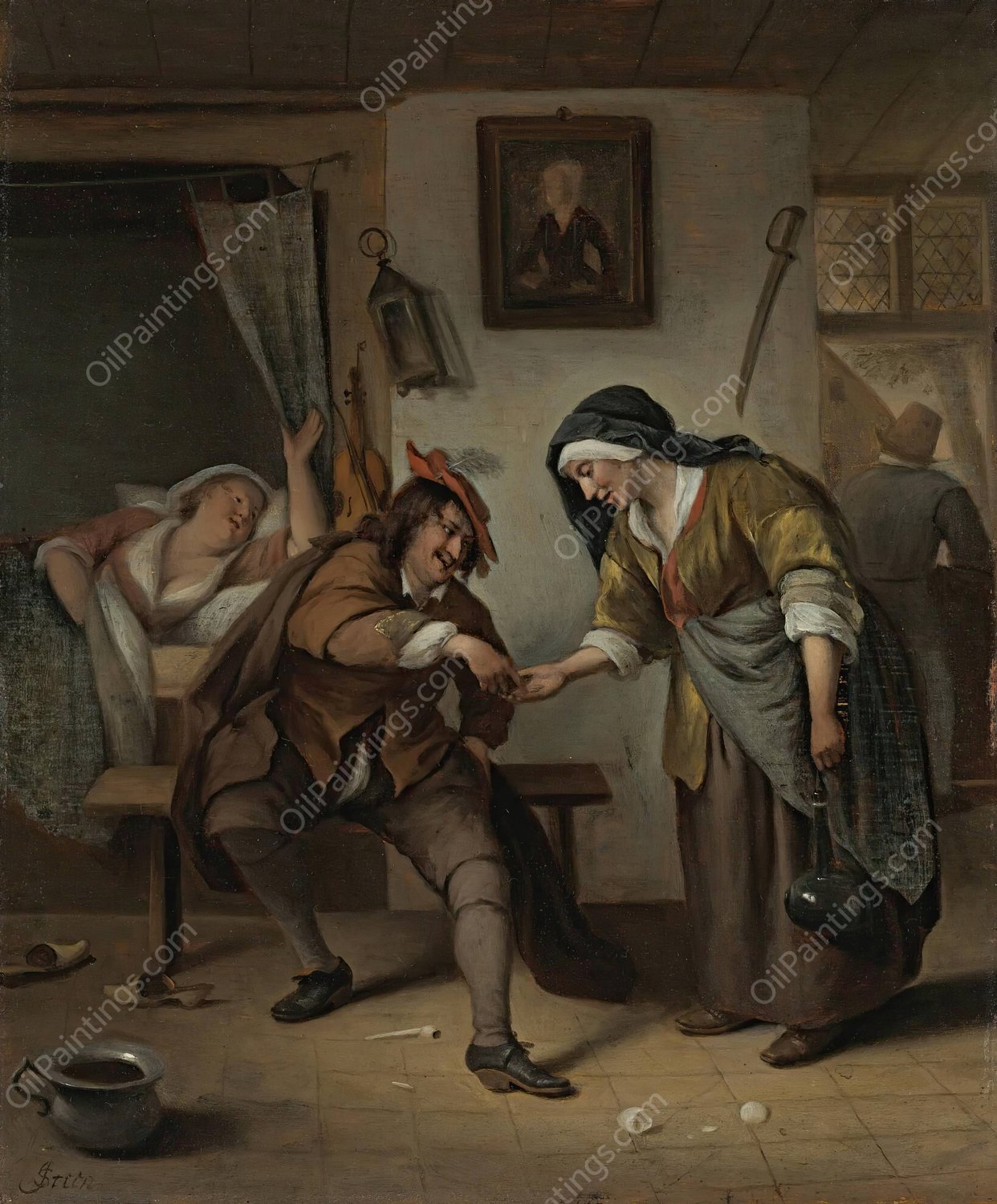 The Procuress by Jan Steen - Hand-Painted Oil Painting Reproduction