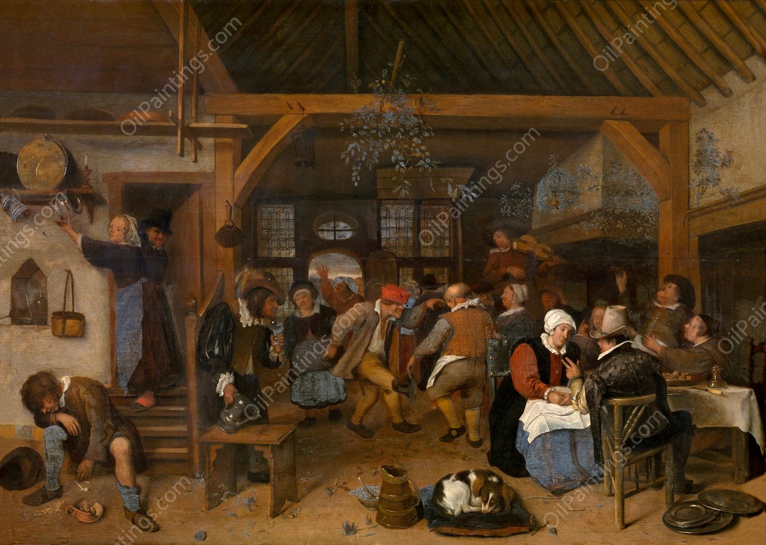 The Wedding Feast by Jan Steen - Hand-Painted Oil Painting Reproduction