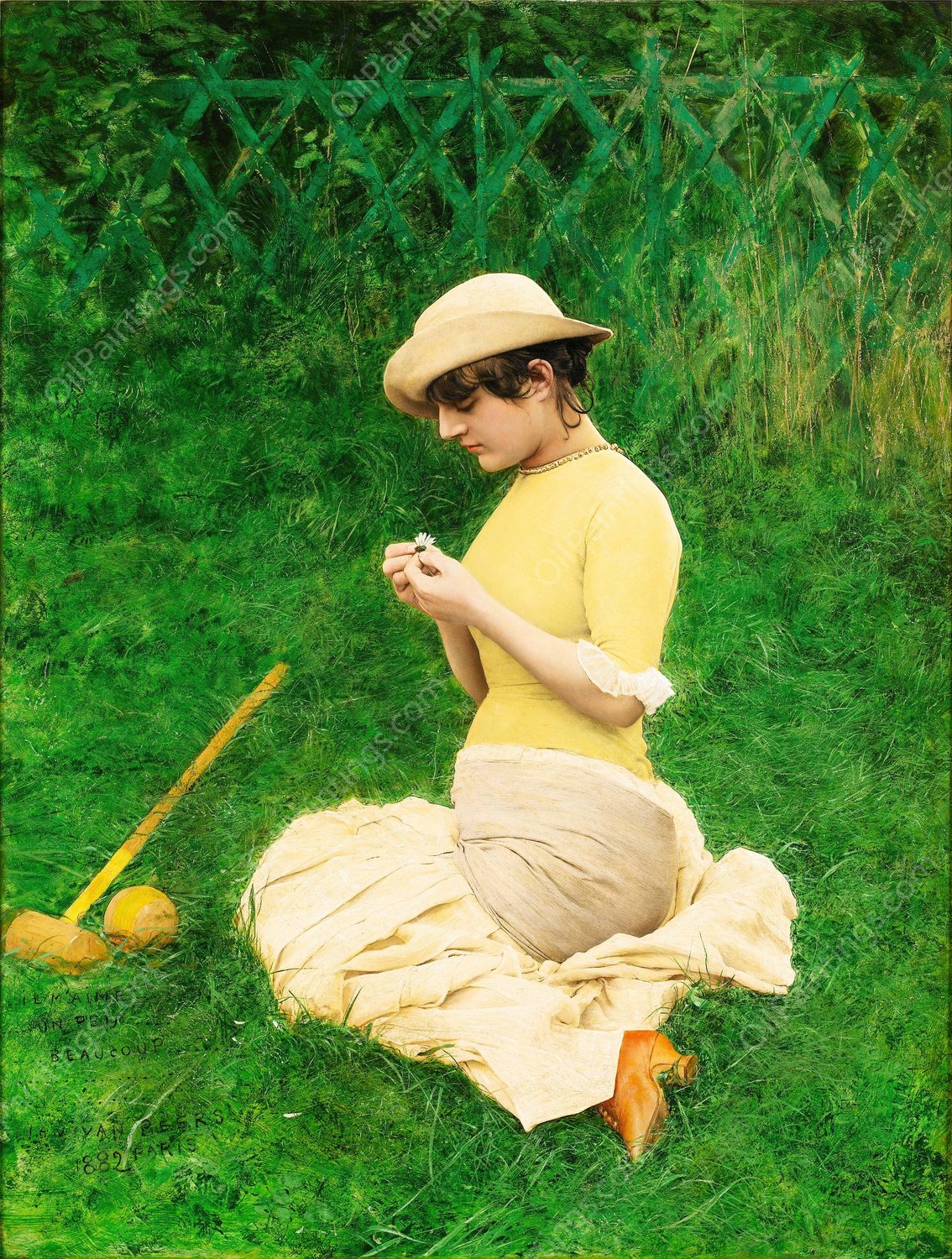 Il m'aim, un pe,beaucoup by Jan Van Beers - Hand-Painted Oil Painting Reproduction