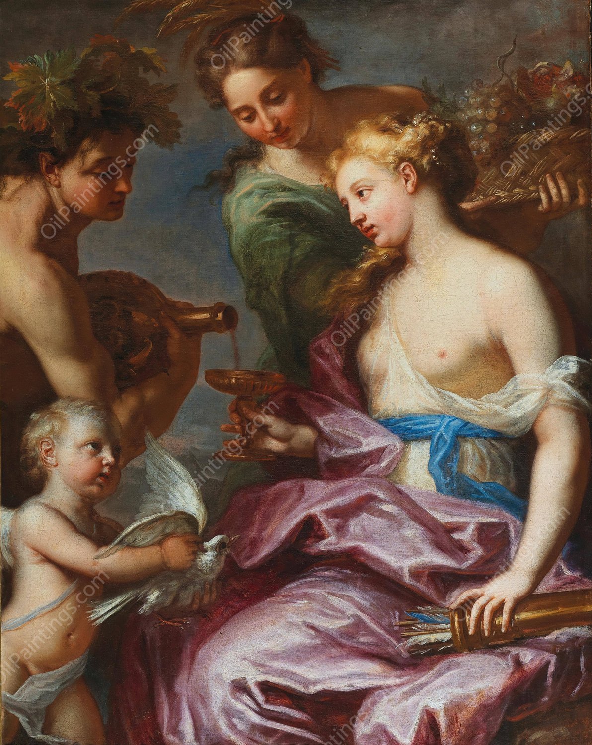 Sine Cerere et Baccho friget Venus by Jan Van Dalen - Hand-Painted Oil Painting Reproduction