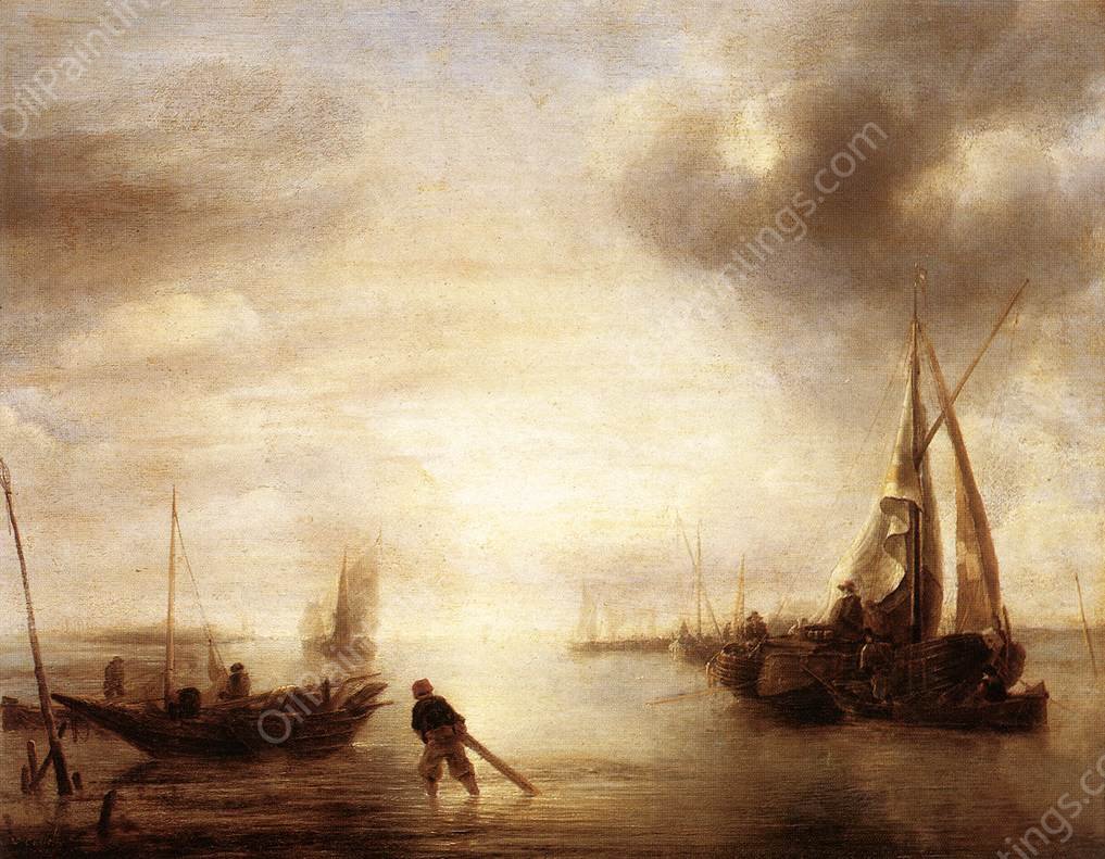 Calm by Jan Van De Cappelle - Hand-Painted Oil Painting Reproduction