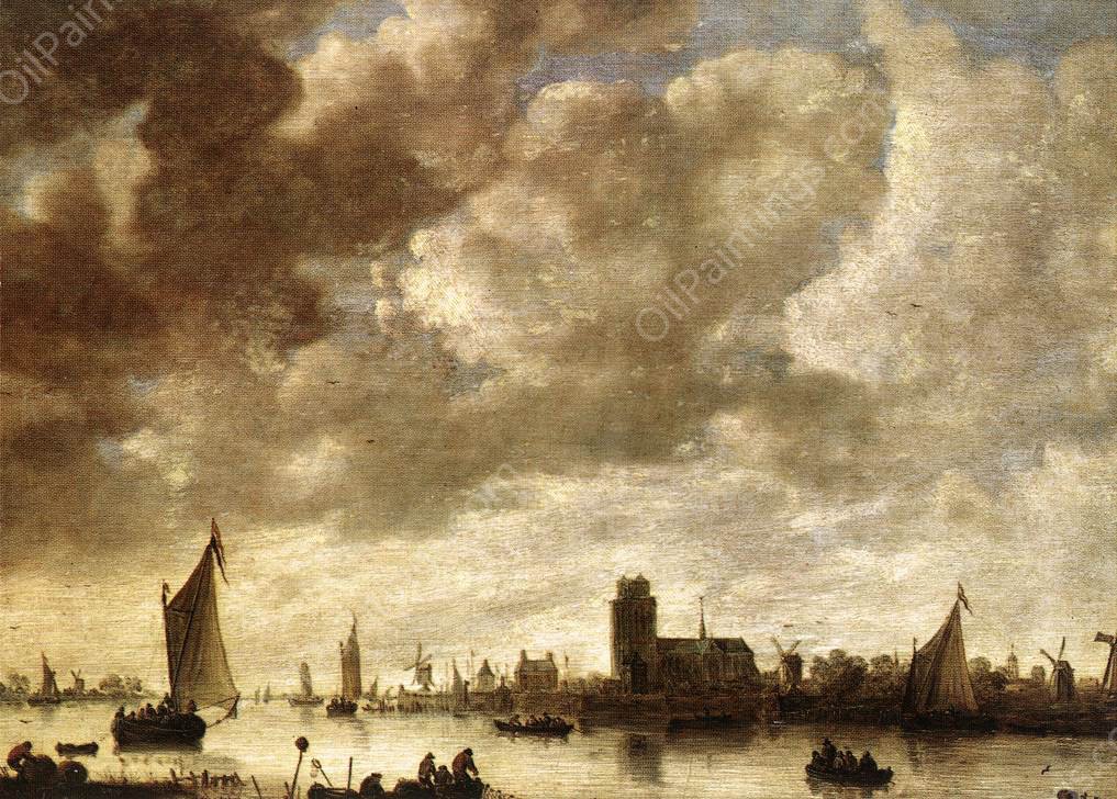 View of the Merwede before Dordrecht by Jan Van Goyen - Hand-Painted Oil Painting Reproduction
