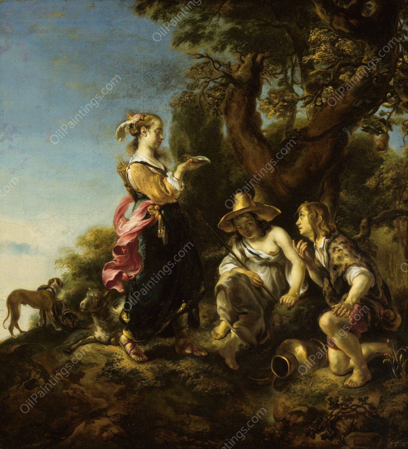 Granida and Daifalo  by Jan Van Noordt - Hand-Painted Oil Painting Reproduction