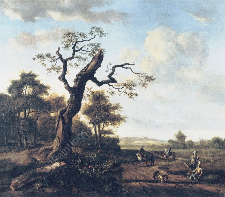 Landscape with a Hawking Party by Jan Wijnants - Hand-Painted Oil Painting Reproduction
