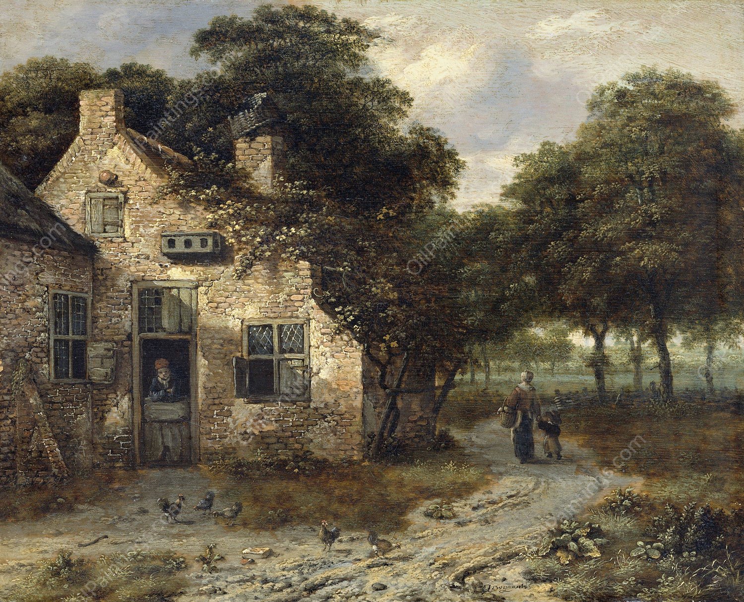 The Farmhouse  by Jan Wijnants - Hand-Painted Oil Painting Reproduction
