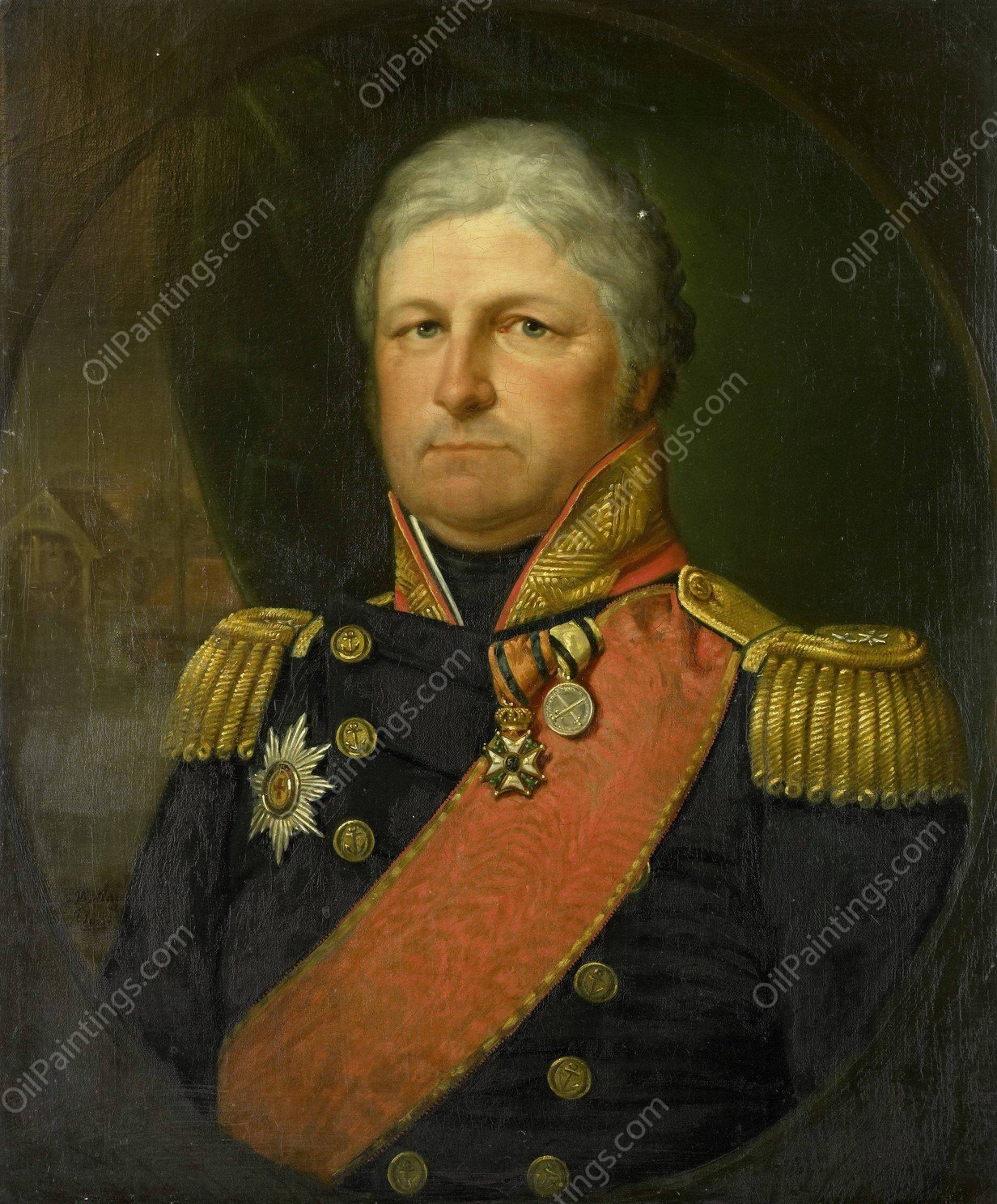 Portrait of Rear-Admiral Job Seaburne May  by Jan Willem May - Hand-Painted Oil Painting Reproduction