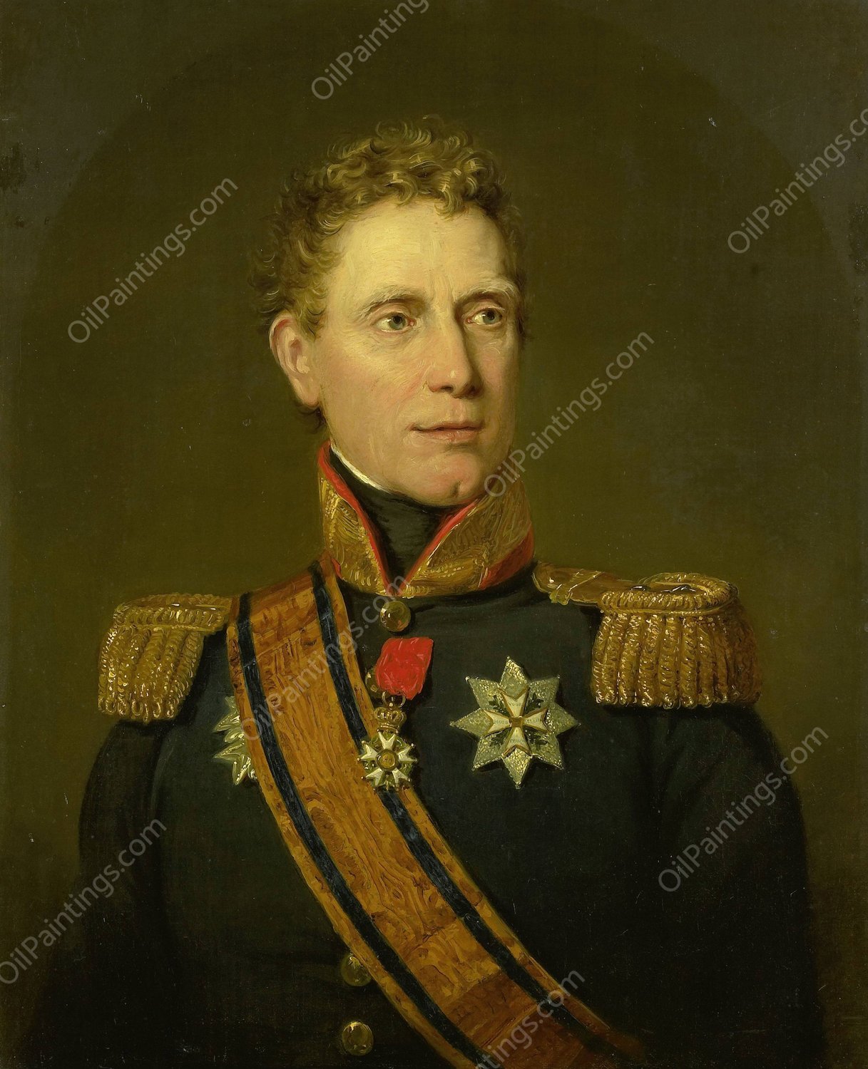 Portrait of Jonkheer Jan Willem Janssens, Governor of the Cape Colony and Governor-General of the Dutch East Indies  by Jan Willem Pieneman - Hand-Painted Oil Painting Reproduction