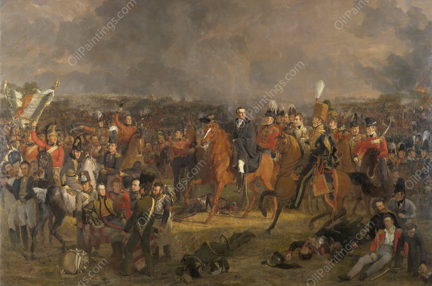 The Battle of Waterloo  by Jan Willem Pieneman - Hand-Painted Oil Painting Reproduction