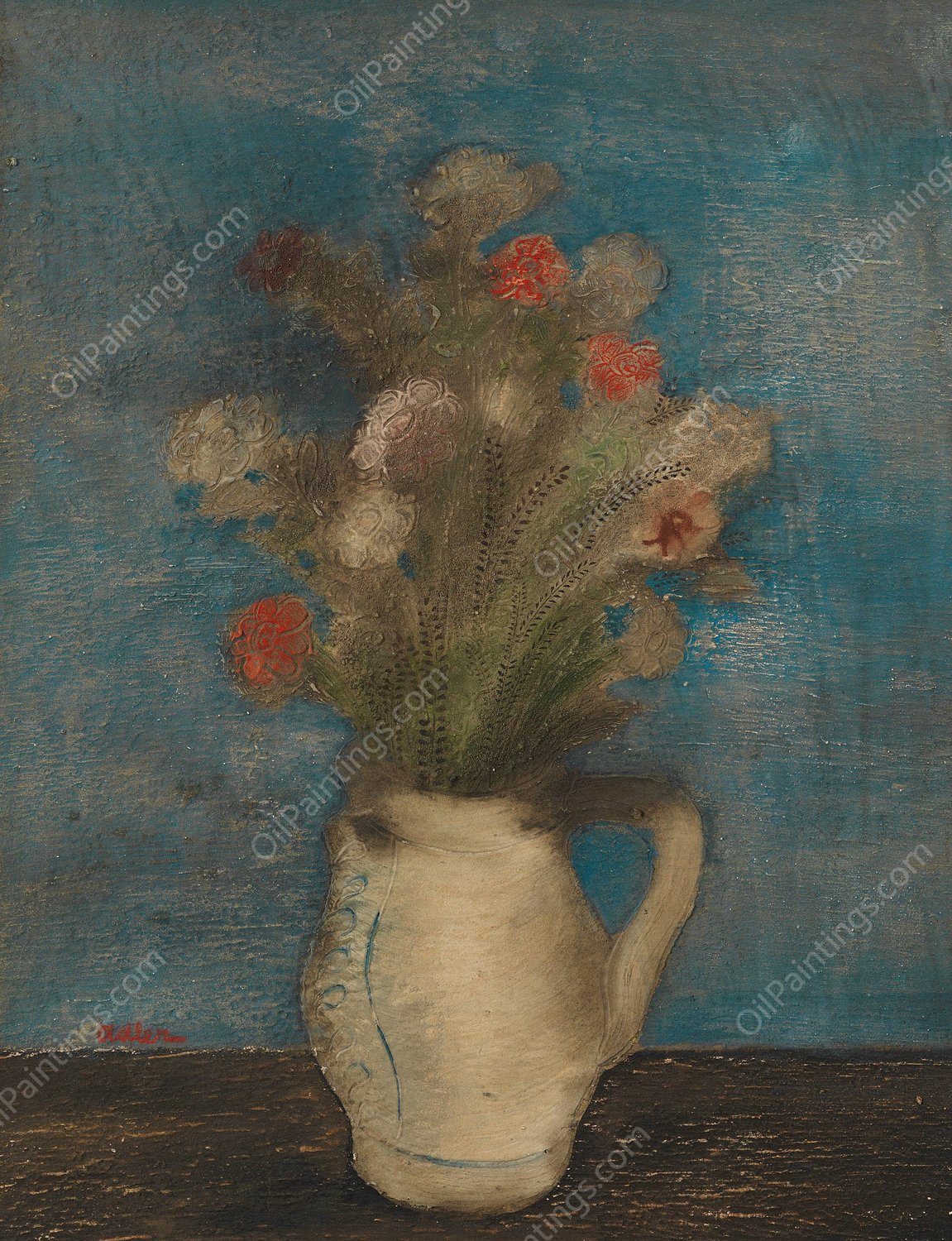 Blumenstillleben  by Jankel Adler - Hand-Painted Oil Painting Reproduction