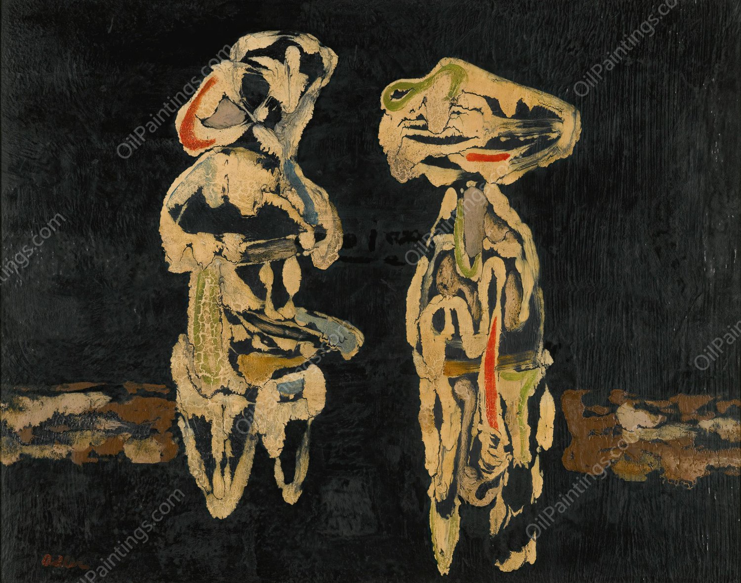Figures  by Jankel Adler - Hand-Painted Oil Painting Reproduction