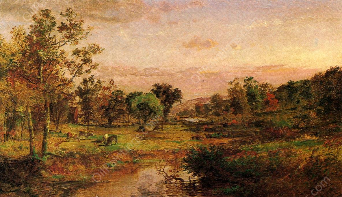 Autumn Pastoral by Jasper Francis Cropsey - Hand-Painted Oil Painting Reproduction