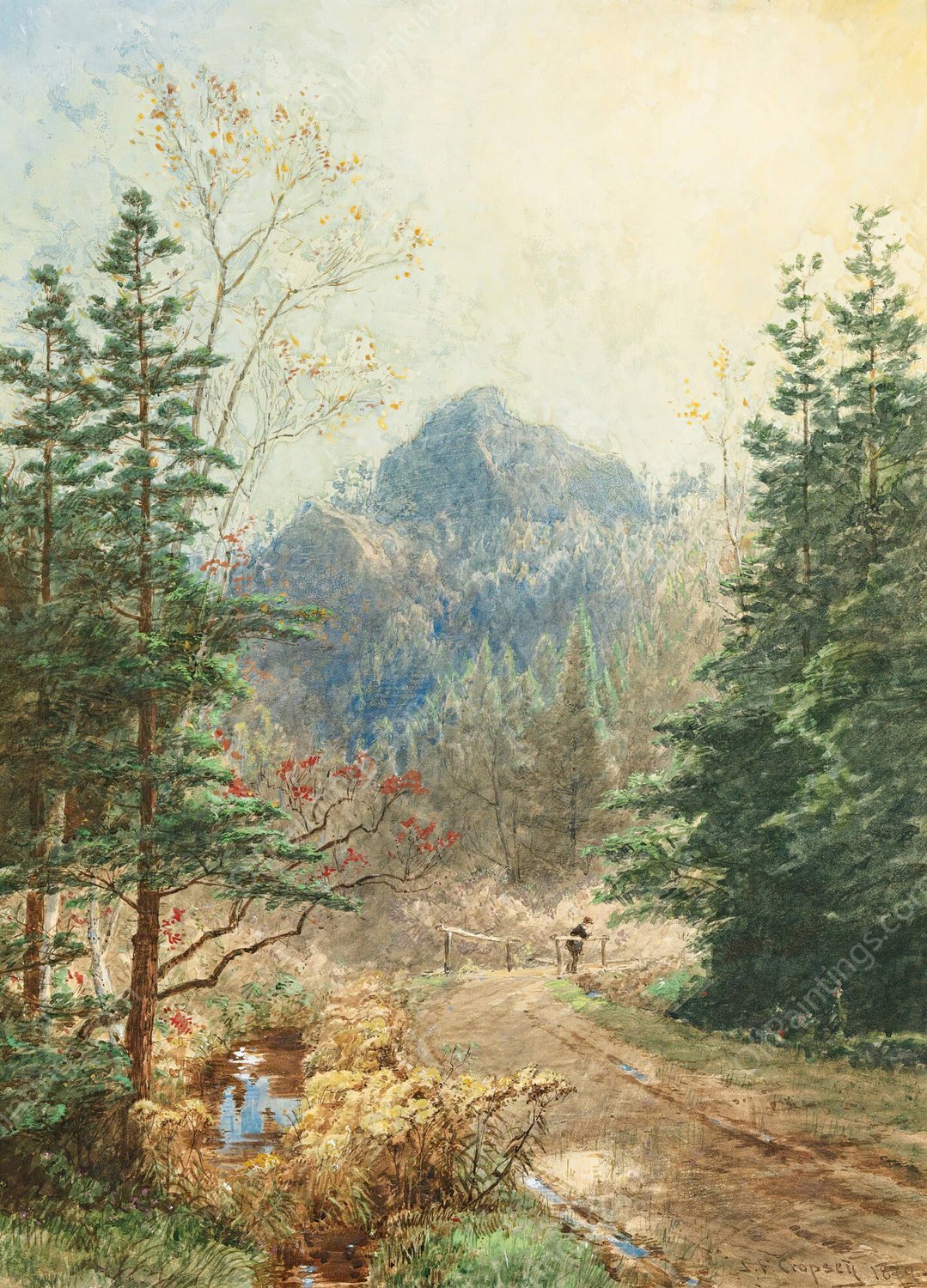 Greenwood Notch, New Jersey  by Jasper Francis Cropsey - Hand-Painted Oil Painting Reproduction