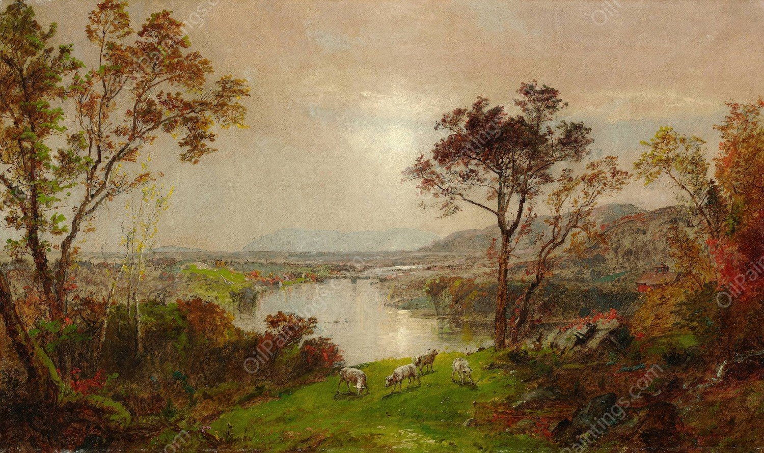 Wyoming Valley  by Jasper Francis Cropsey - Hand-Painted Oil Painting Reproduction