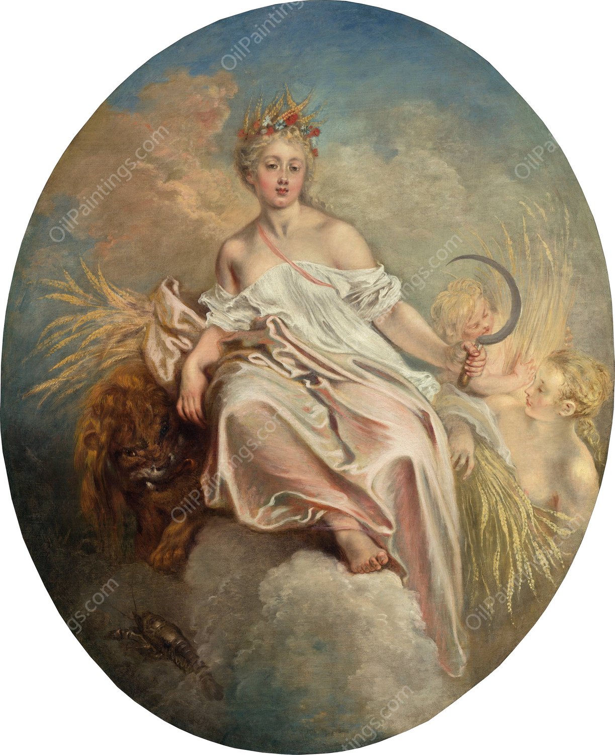 Ceres  by Jean-Antoine Watteau - Hand-Painted Oil Painting Reproduction