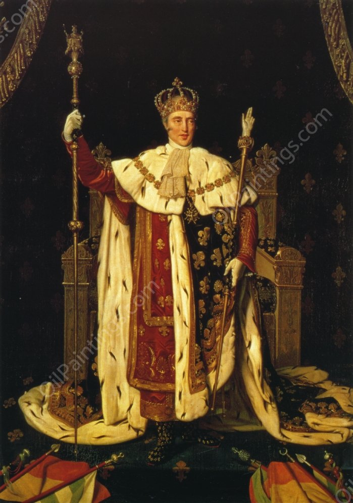 Charles X Inn His Coronation Robes by Jean-Auguste-Dominique Ingres - Hand-Painted Oil Painting Reproduction