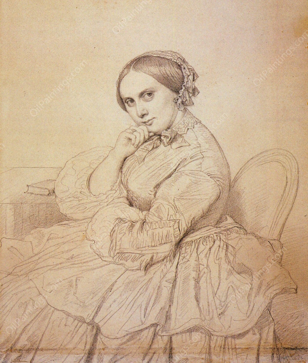 Madame Jean Auguste Dominique Ingres, Born Delphine Ramel by Jean-Auguste-Dominique Ingres - Hand-Painted Oil Painting Reproduction