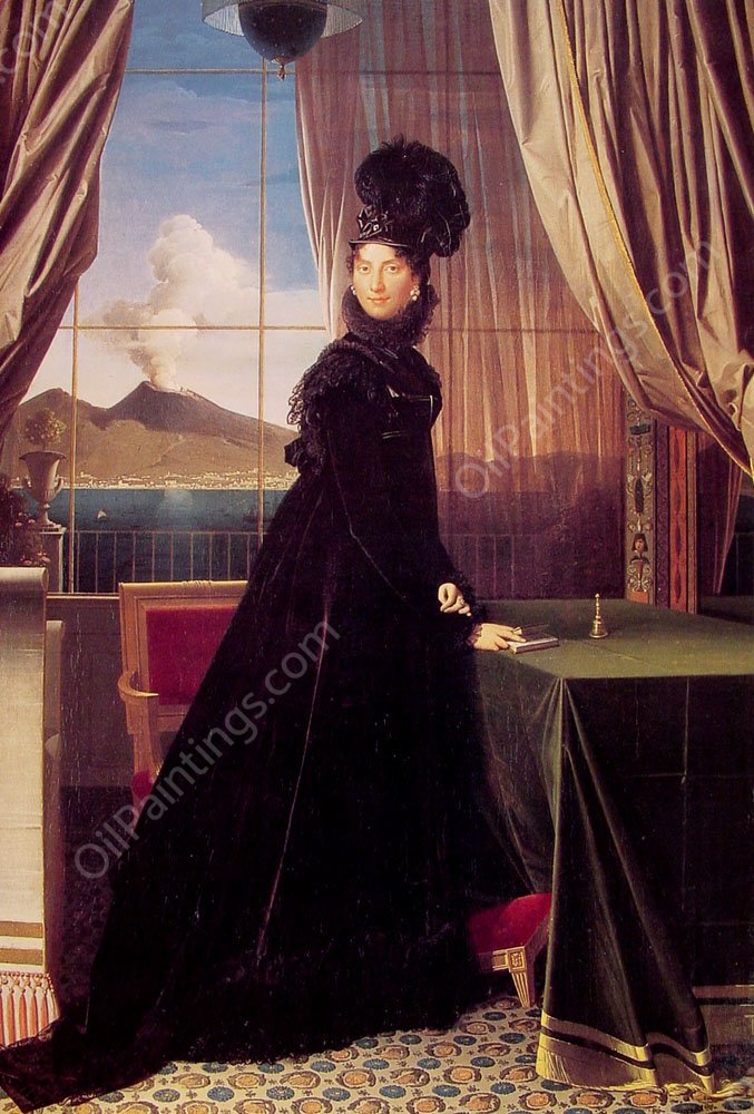 Queen Caroline Murat by Jean-Auguste-Dominique Ingres - Hand-Painted Oil Painting Reproduction