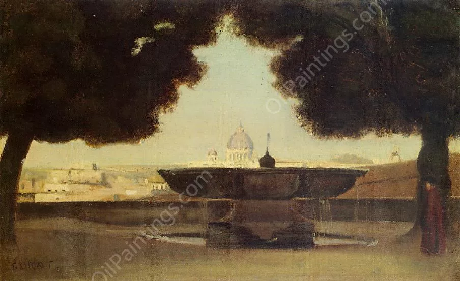 Rome The Fountain Of The Academie De France Jean Baptiste Camille rome-the-fountain-of-the-academie-de-france-jean-baptiste-camille