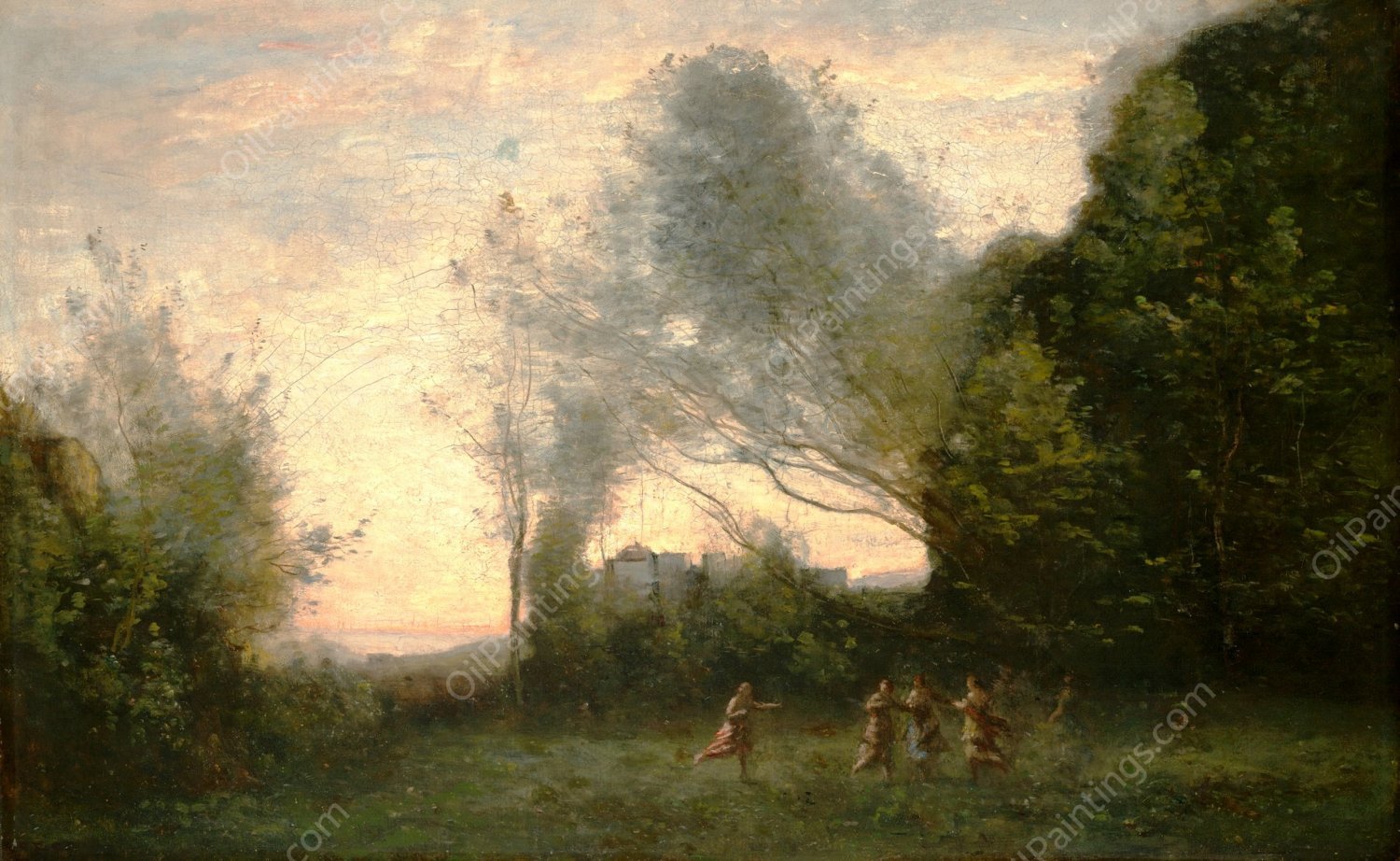 The Dance of the Nymphs by Jean-Baptiste-Camille Corot - Hand-Painted Oil Painting Reproduction