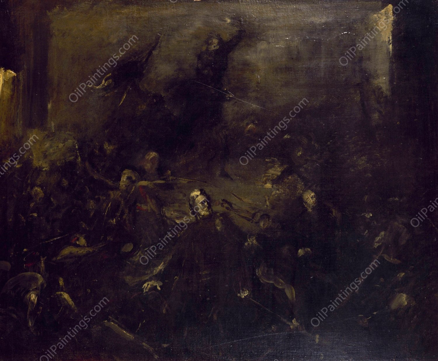 Allegorie politique avec portrait de Victor Hugo  by Jean-Baptiste Carpeaux - Hand-Painted Oil Painting Reproduction