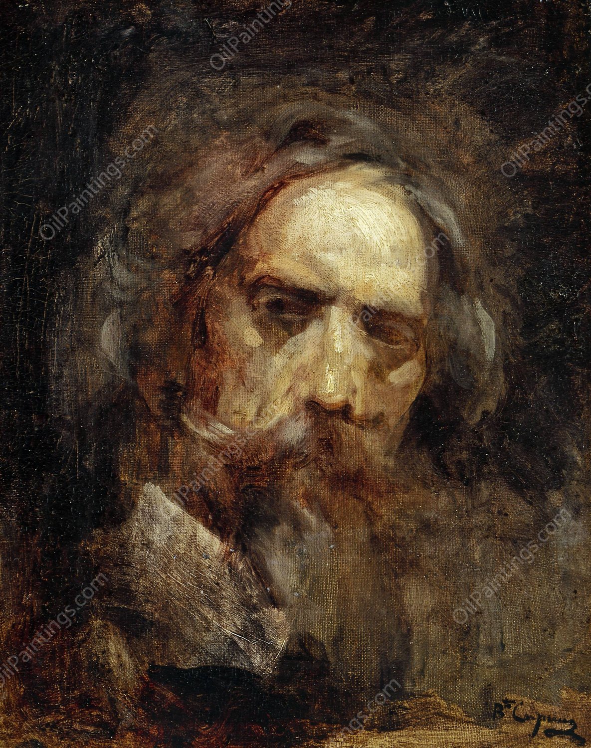 Autoportrait  by Jean-Baptiste Carpeaux - Hand-Painted Oil Painting Reproduction