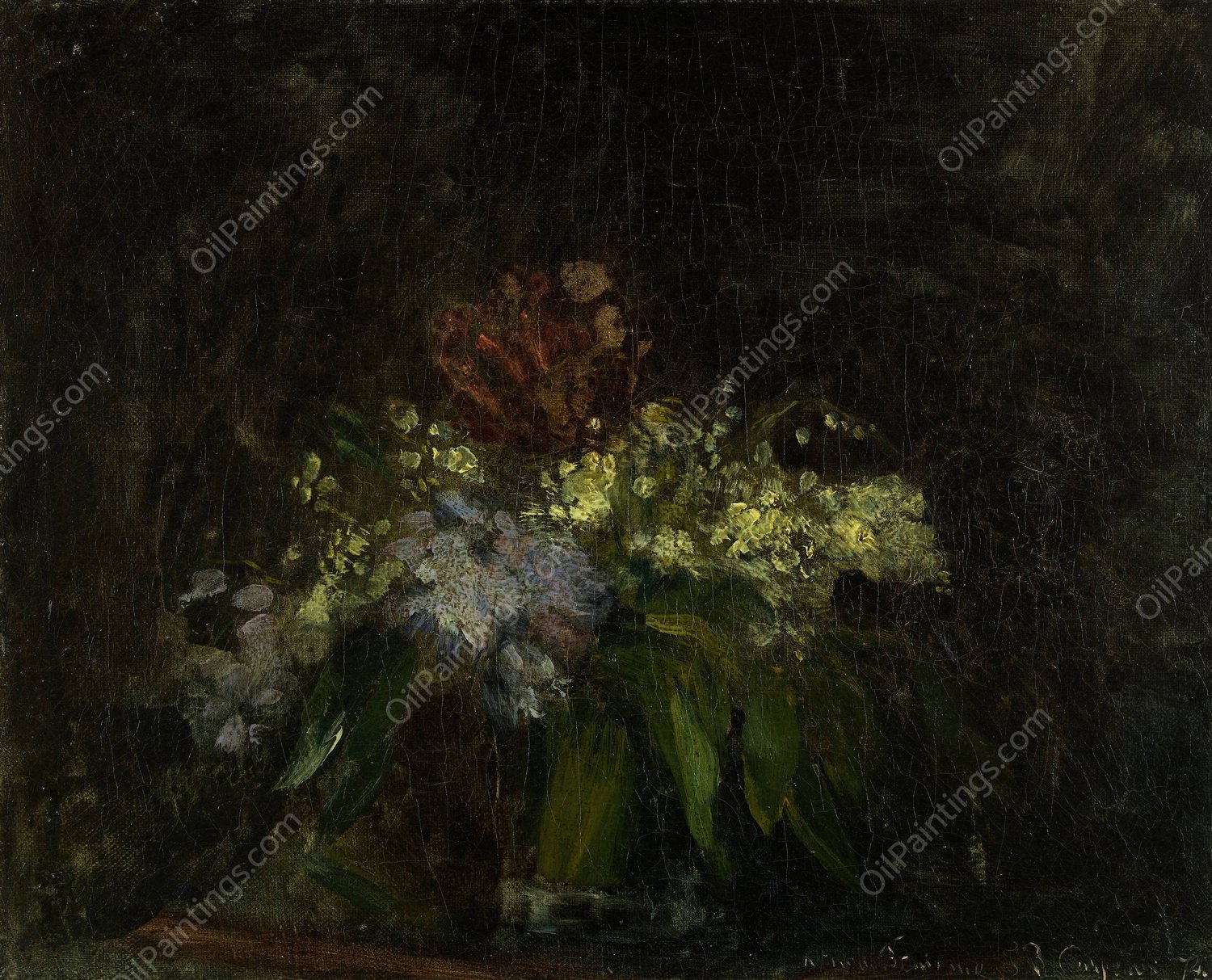 Bouquet de fleurs au muguet  by Jean-Baptiste Carpeaux - Hand-Painted Oil Painting Reproduction