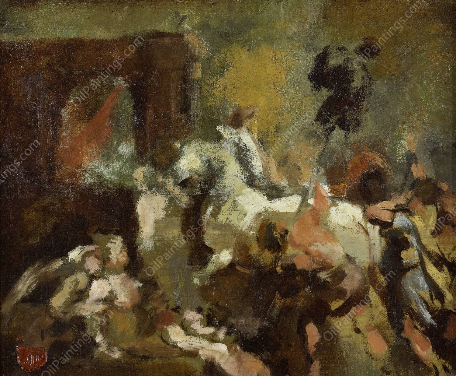 Entree triomphale d'Henri IV a Paris, d'apres Rubens  by Jean-Baptiste Carpeaux - Hand-Painted Oil Painting Reproduction