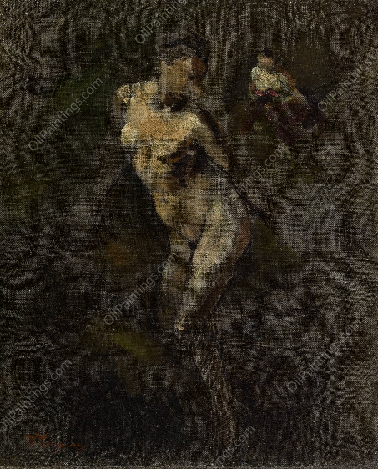 Femme nue  by Jean-Baptiste Carpeaux - Hand-Painted Oil Painting Reproduction
