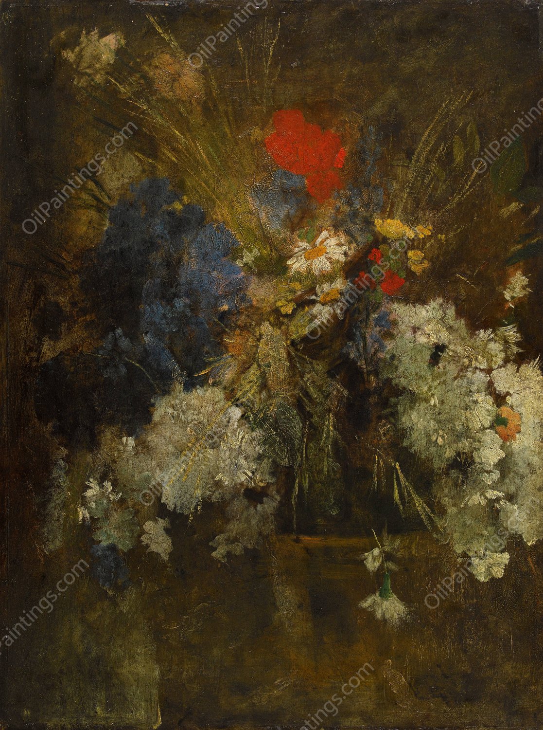 Fleurs des champs  by Jean-Baptiste Carpeaux - Hand-Painted Oil Painting Reproduction