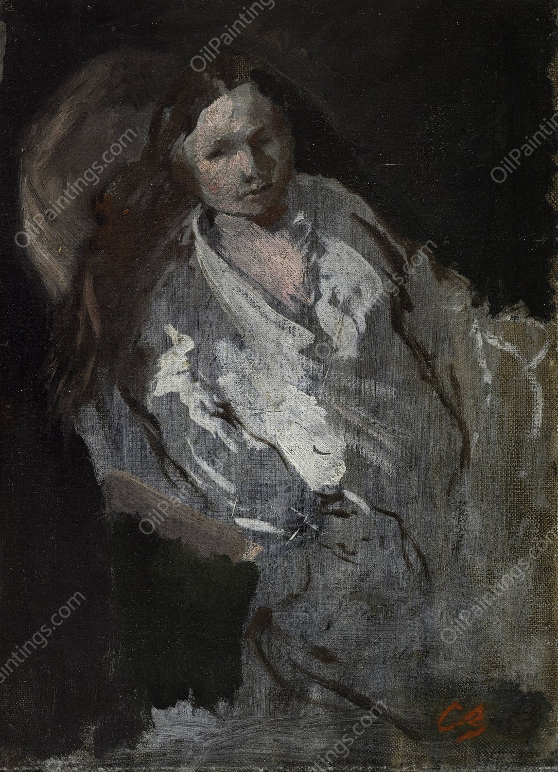 Madame Carpeaux en deshabille  by Jean-Baptiste Carpeaux - Hand-Painted Oil Painting Reproduction