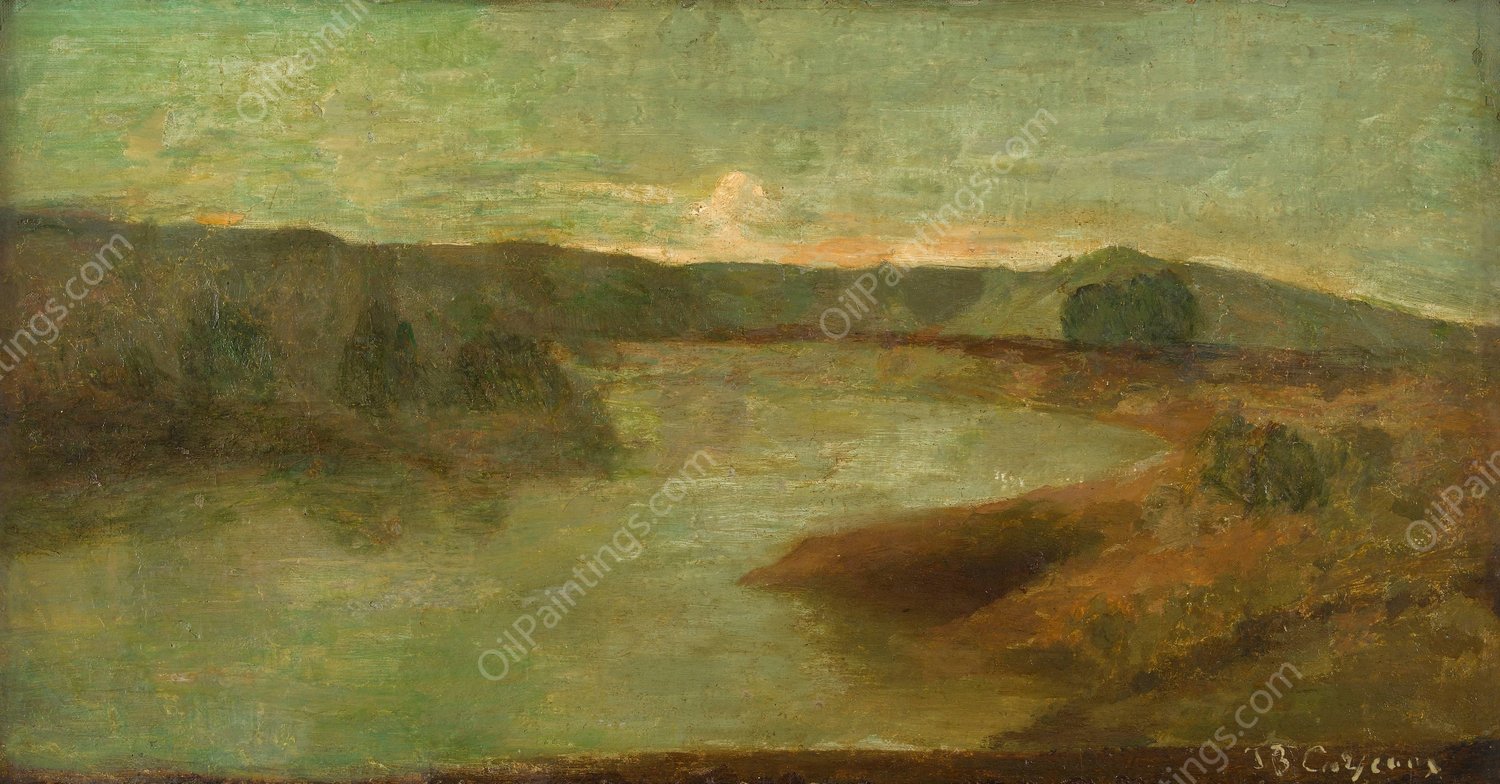 Riviere, Italie  by Jean-Baptiste Carpeaux - Hand-Painted Oil Painting Reproduction