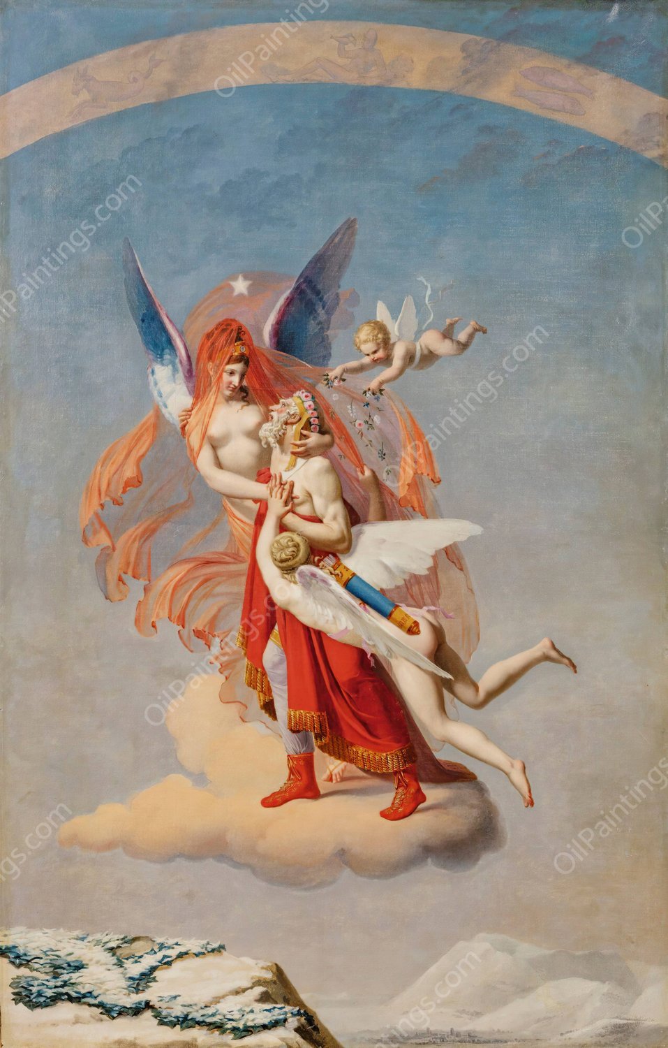 The Four Seasons-Winter  by Jean Baptiste Debret - Hand-Painted Oil Painting Reproduction