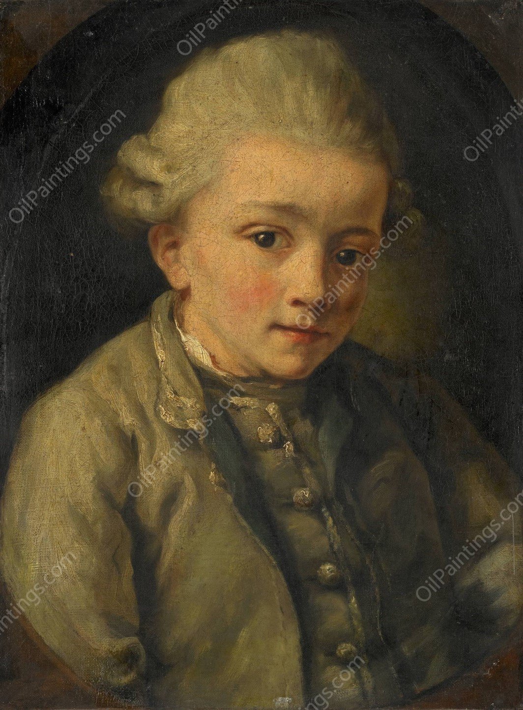 Mozart by Jean-Baptiste Greuze - Hand-Painted Oil Painting Reproduction
