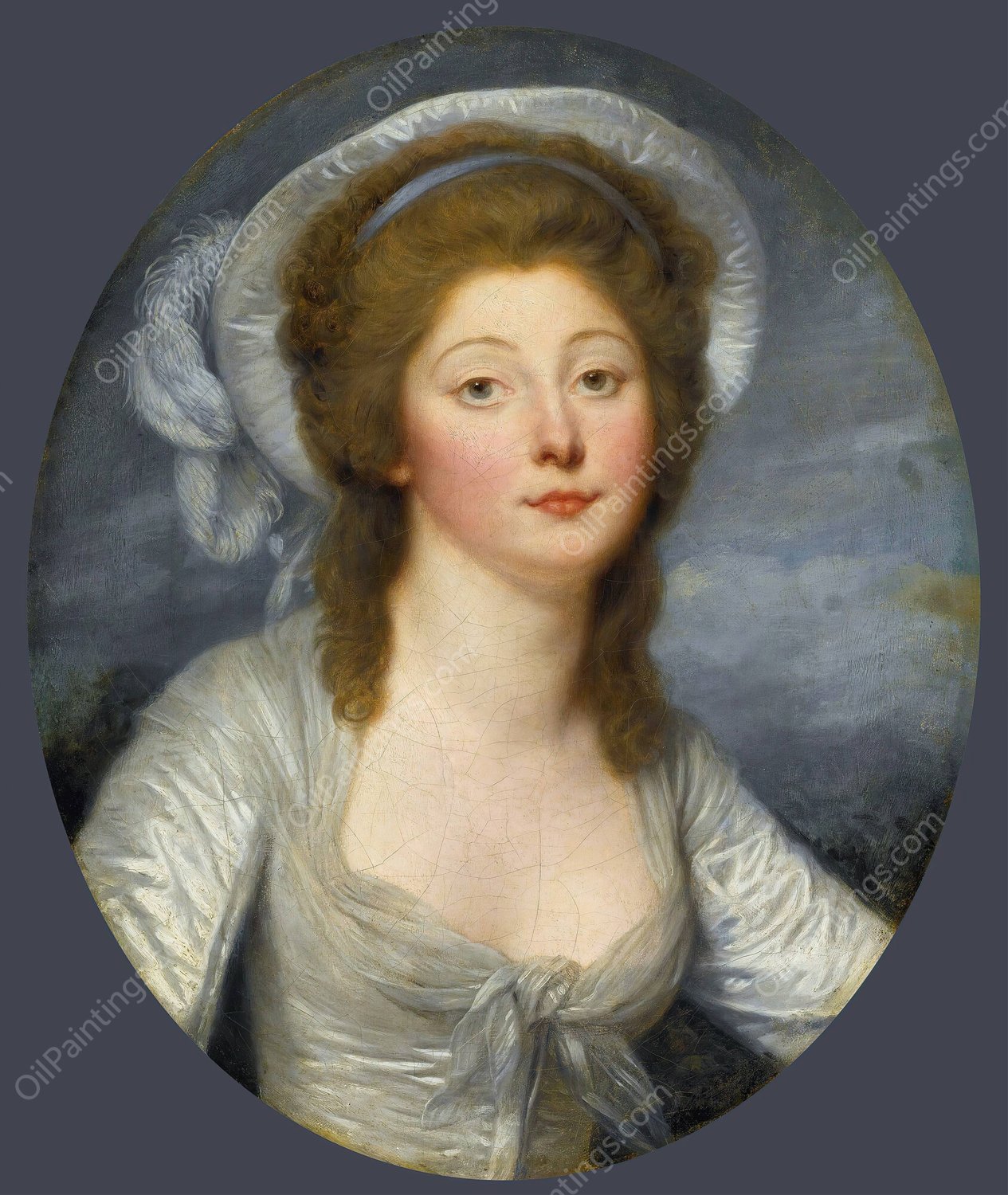Portrait Of A Young Woman, Called Mademoiselle Montredon by Jean-Baptiste Greuze - Hand-Painted Oil Painting Reproduction