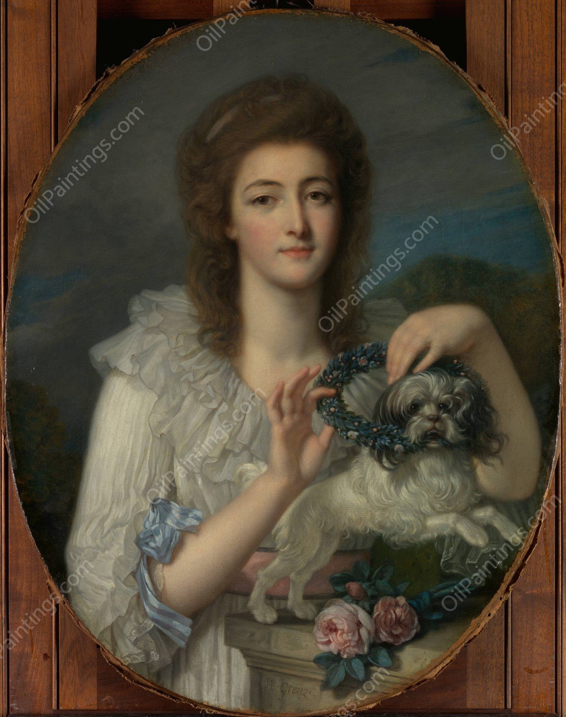 Princess Varvara Nikolaevna Gagarina  by Jean-Baptiste Greuze - Hand-Painted Oil Painting Reproduction