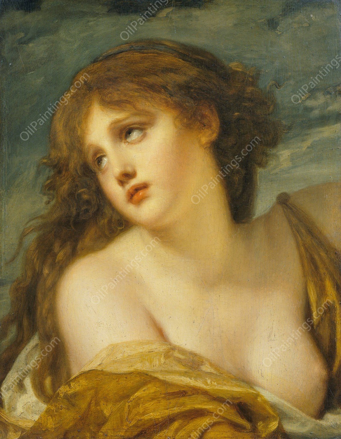 Psyche  by Jean-Baptiste Greuze - Hand-Painted Oil Painting Reproduction