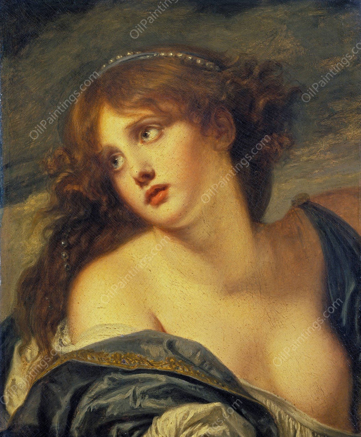 Psyche  by Jean-Baptiste Greuze - Hand-Painted Oil Painting Reproduction