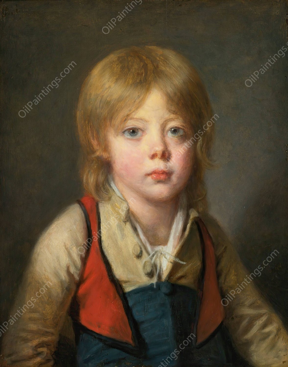 Young Peasant Boy by Jean-Baptiste Greuze - Hand-Painted Oil Painting Reproduction