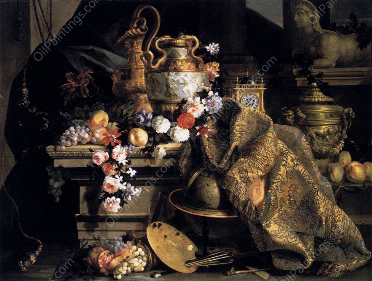 Still-Life of Flowers and Fruits by Jean-Baptiste Monnoyer - Hand-Painted Oil Painting Reproduction
