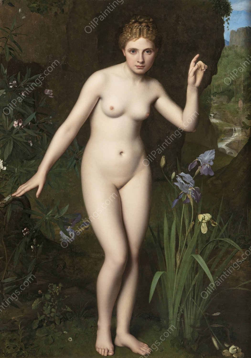 The Nymph Echo by Jean Baptiste Poncet - Hand-Painted Oil Painting Reproduction