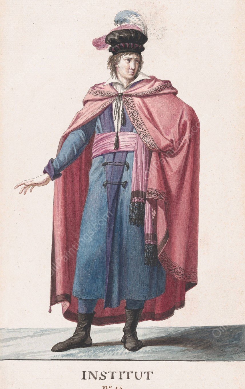 A Member of the Institute  by Jean-Baptiste Regnault - Hand-Painted Oil Painting Reproduction