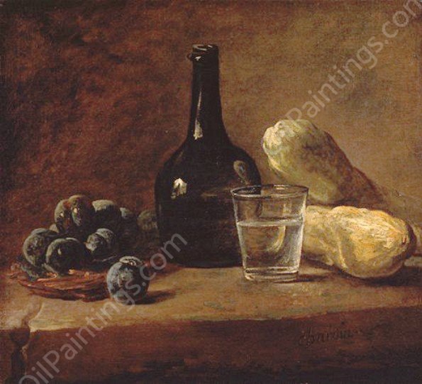 Still Life with Plums by Jean-Baptiste-Simeon Chardin - Hand-Painted Oil Painting Reproduction